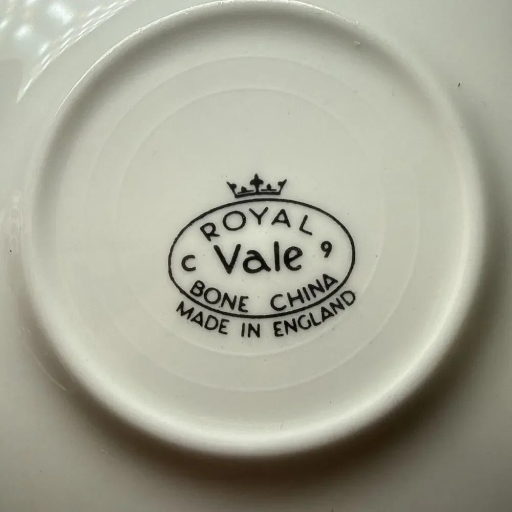 Royal Vale Bone China Teacup Saucer Pink Roses Gold England Floral Vintage